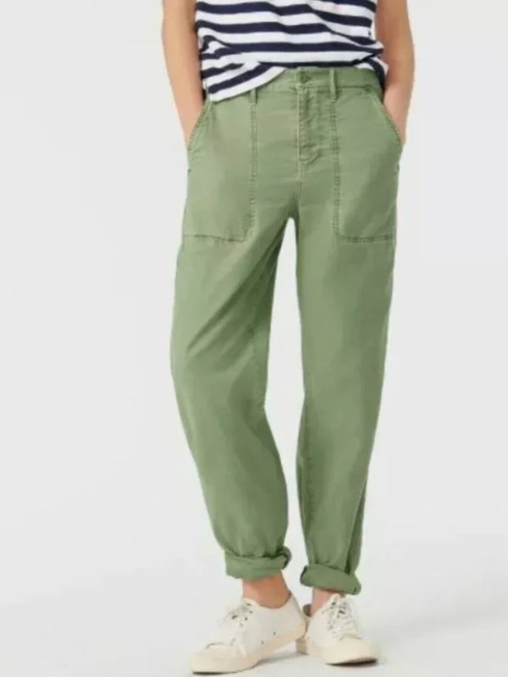 J.Crew Garment-Dyed Foundry Chino Pants AQ635 Olive Green Petite 6 NWT